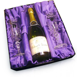 personalised Crystal Champagne Flutes and