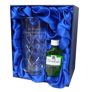 Personalised Crystal Glass and Gin Gift Set