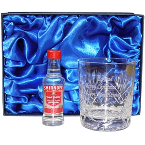 personalised Crystal Glass and Vodka Gift Set