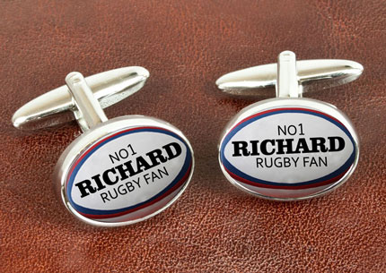 Personalised Cufflinks - Rugby