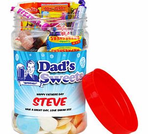 Personalised Dads Medium Retro Sweet Jar