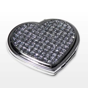 personalised Diamante Heart Compact