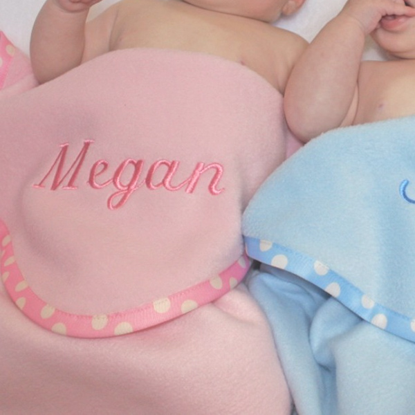 Embroidered Baby Blankets Pink with