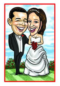 personalised Engagement Caricature - Wedding