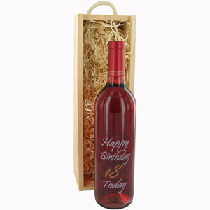 personalised Engraved 18th Birthday Wine Red