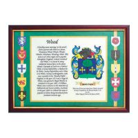 Personalised Family Surname Origin With Coat Of Arms
