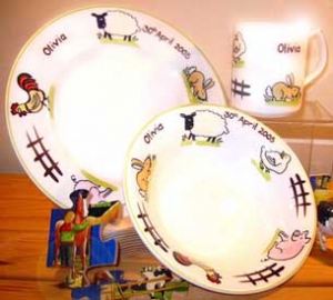 Personalised Farm Theme Childrens Mealtime Set
