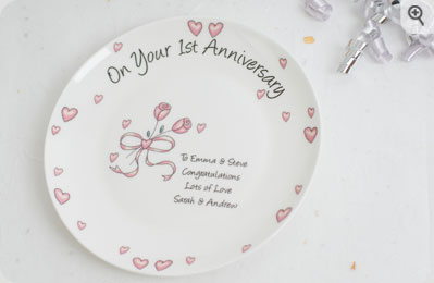personalised First Anniversary Plate