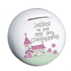 First Holy Communion Moneybox - Pink