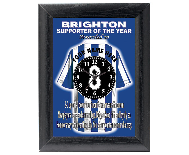 personalised Football Clock - Brighton and Hove