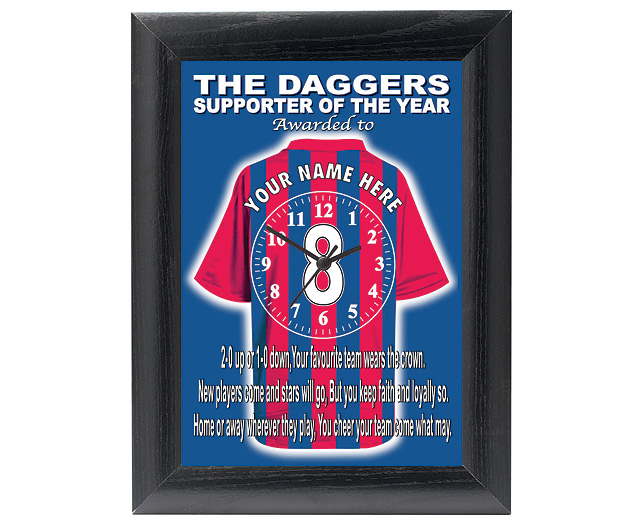 personalised Football Clock - Dagenham and Redbridge (The Daggers)