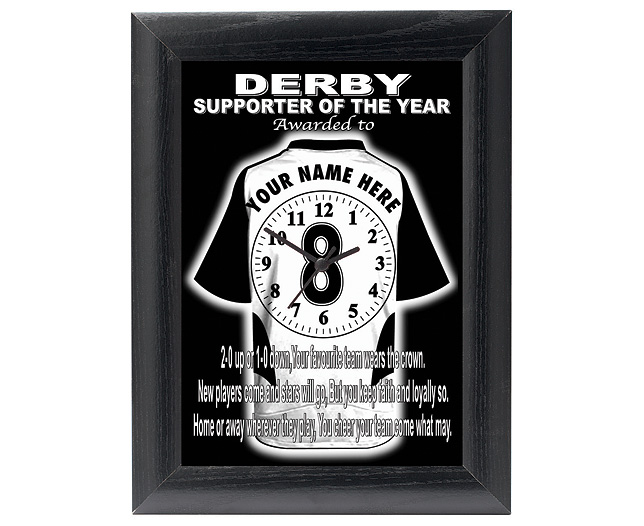 personalised Football Clock - Derby County
