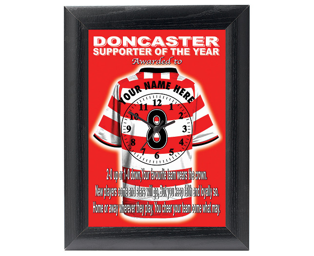 personalised Football Clock - Doncaster Rovers