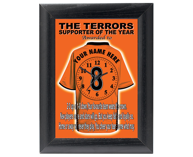 personalised Football Clock - Dundee Utd (The Terrors)