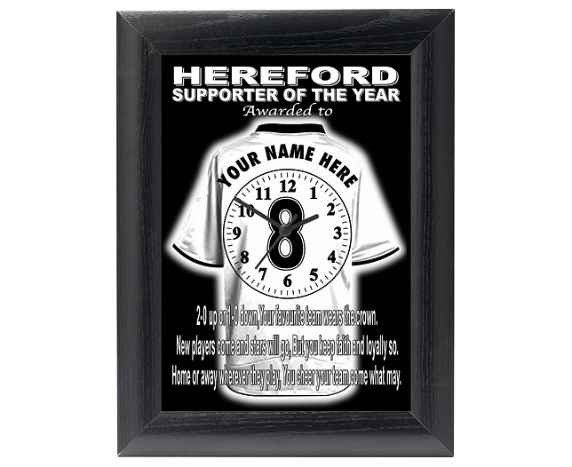 personalised Football Clock - Hereford United