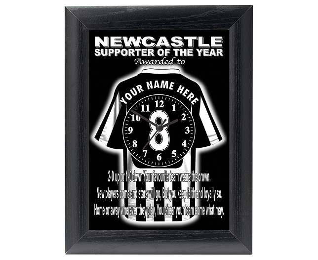 personalised Football Clock - Newcastle United