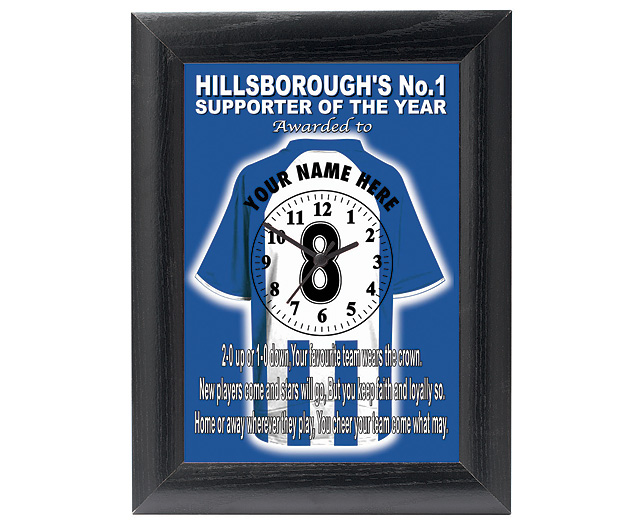 personalised Football Clock - Sheffield Wednesday (Hillsboroughs No.1)