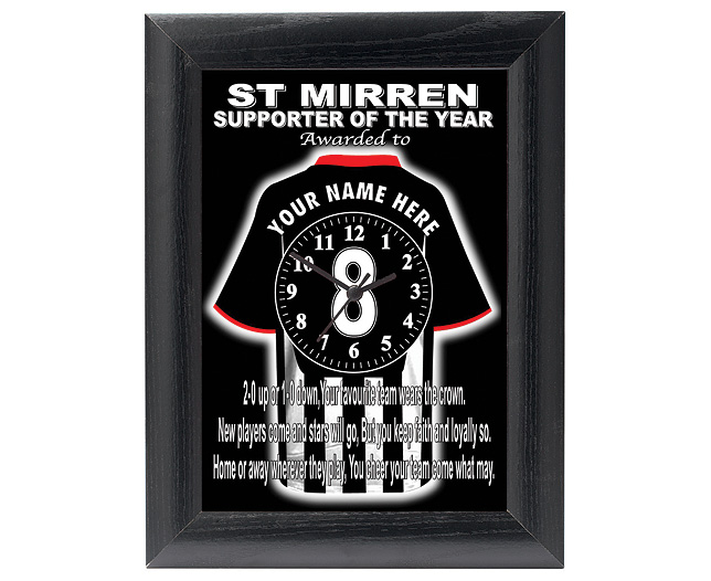 personalised Football Clock - St Mirren