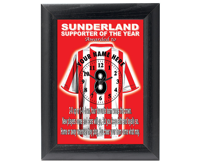 personalised Football Clock - Sunderland