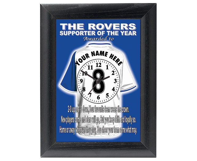 personalised Football Clock - Tranmere Rovers (The Rovers)