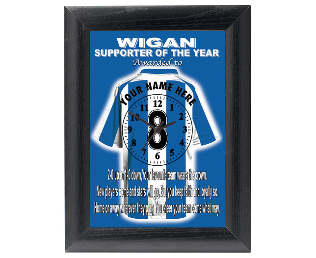 personalised Football Clock - Wigan Athletic