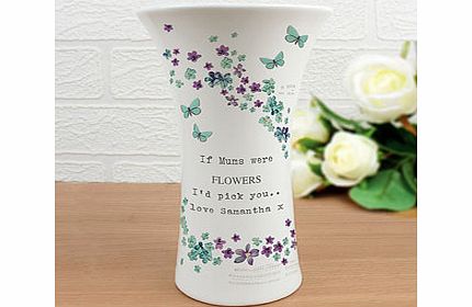 Forget me not Ceramic Waisted Vase
