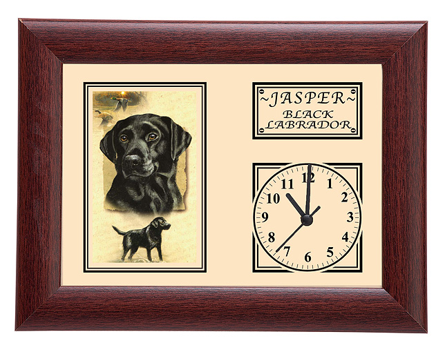 personalised Framed Dog Breed Clock - Black Labrador