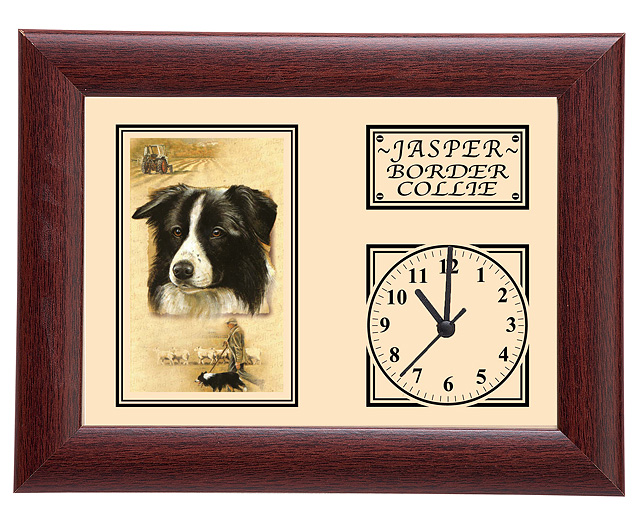 personalised Framed Dog Breed Clock - Border