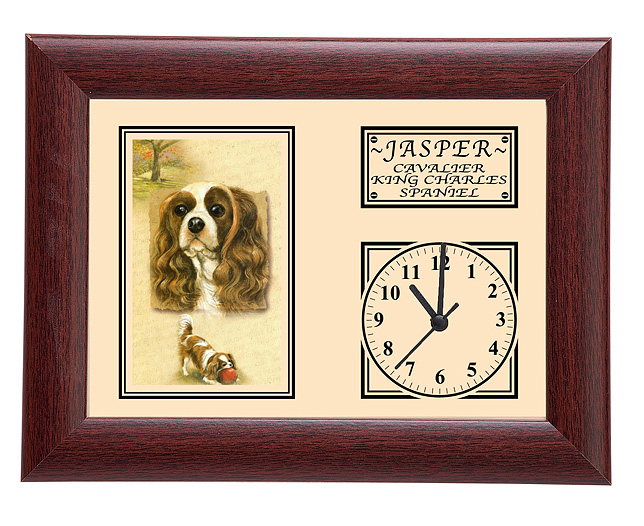 Framed Dog Breed Clock - Cavalier