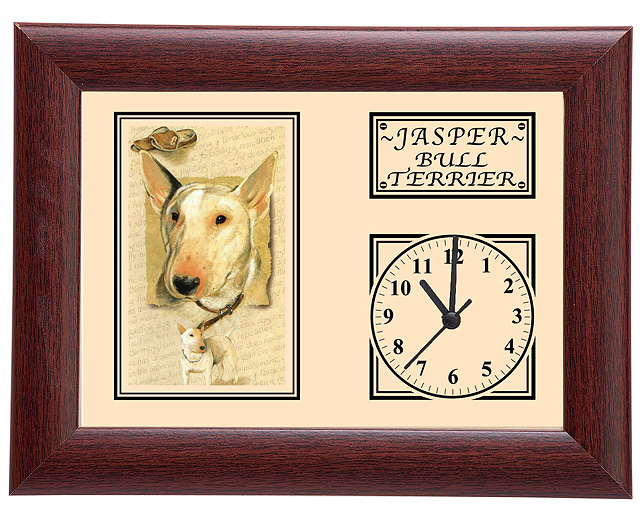 personalised Framed Dog Breed Clock - English Bull Terrier