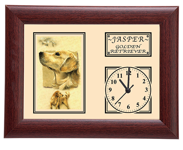 personalised Framed Dog Breed Clock - Golden Retriever