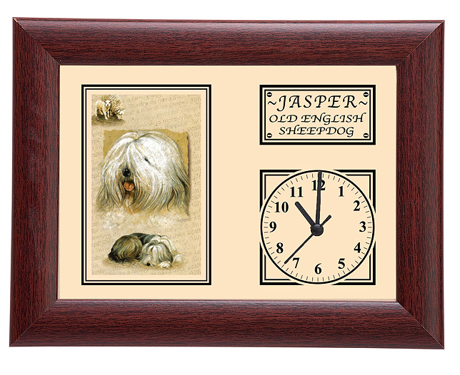 personalised Framed Dog Breed Clock - Old