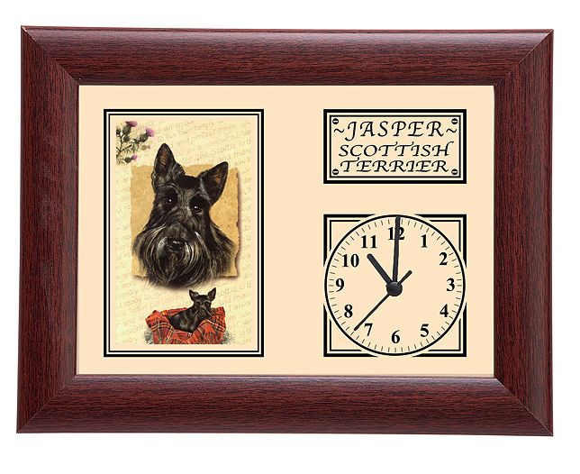 personalised Framed Dog Breed Clock - Scottish Terrier