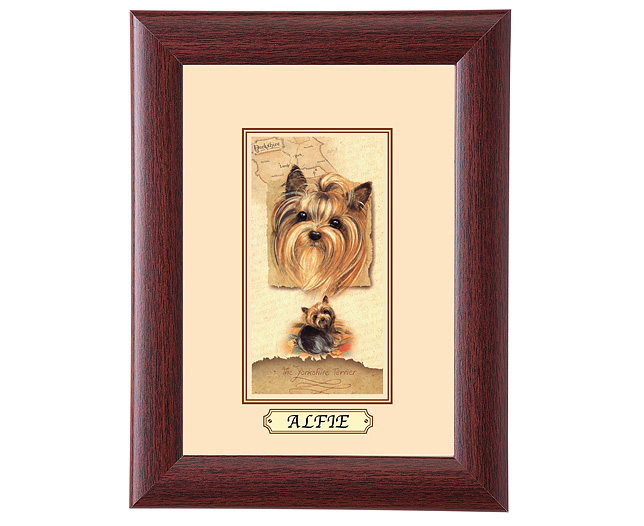 personalised Framed Dog Breed Clock - Yorkshire Terrier