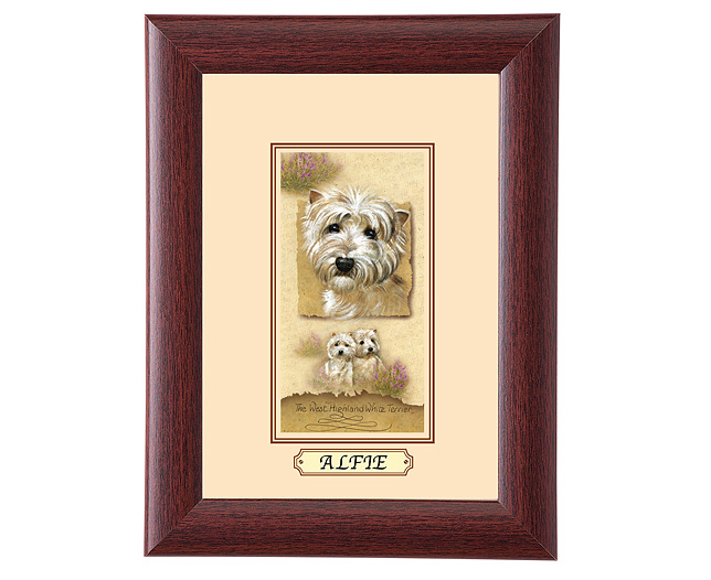 personalised Framed Dog Breed Picture - West