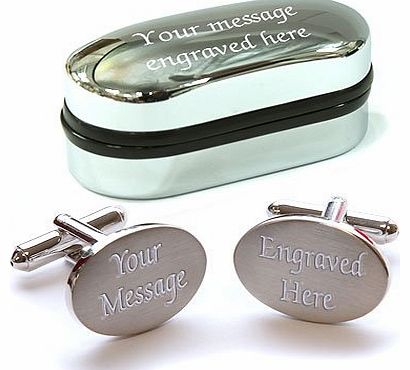Personalised FREE Personalised Chrome / Satin Cufflinks with Personalised Chrome Presentation Case