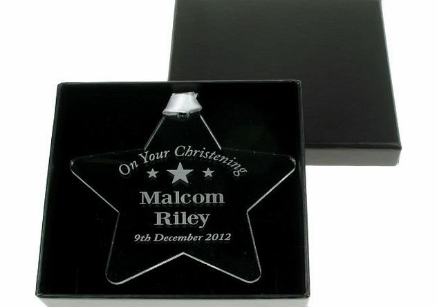 Engraved christening star:boy, personalised christening gift idea for him, special christening gift idea for little boy