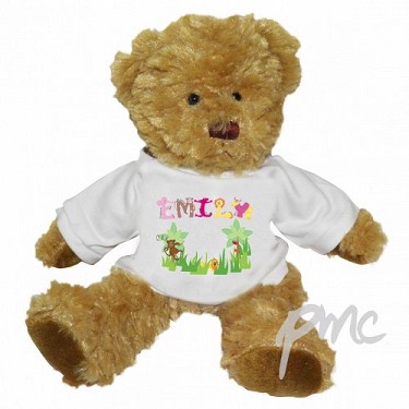 Personalised Gift Teddy with Girls Animal Alphabet T-Shirt