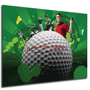 personalised Golf Montage Poster - Silver Frame