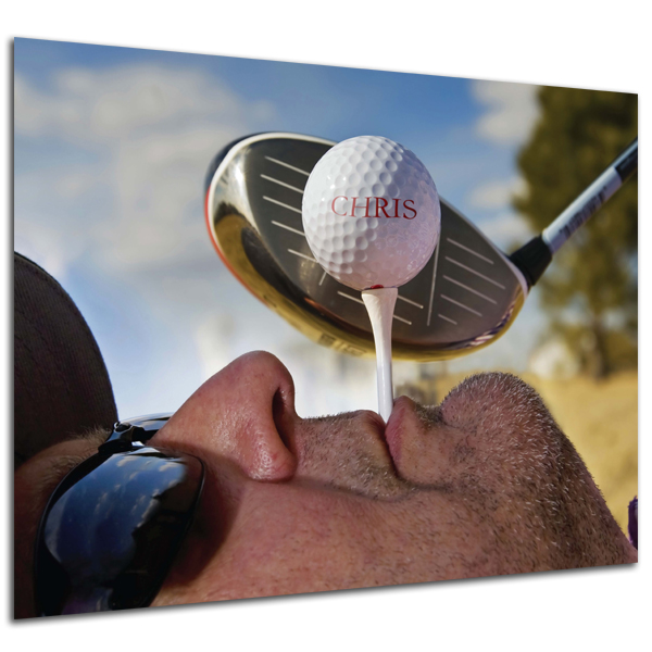 personalised Golf Tee Poster Silver Frame