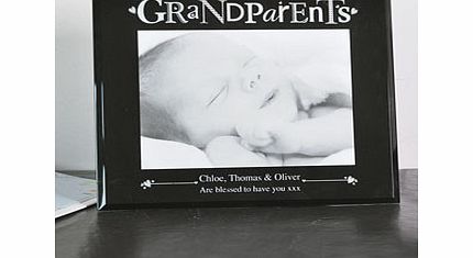 Personalised Grandparents Black Glass 5 x 7