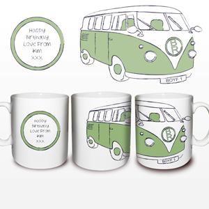 Personalised Green Camper Van Mug