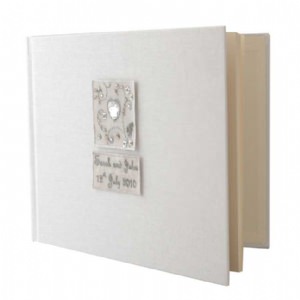 Guest Books - Clear Jewelled Heart