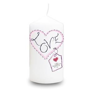 Heart Stitch Love Candle