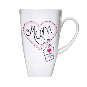 Personalised Heart Stitch Mum Tall Latte Mug