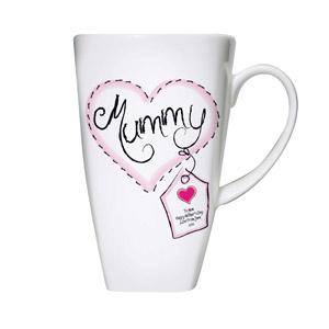 Personalised Heart Stitch Mummy Tall Latte Mug