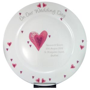 Personalised Heart Wedding Plate