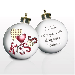 Personalised Hearts Bauble