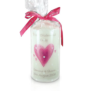 personalised Hearts Candle