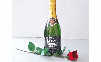 Personalised In Love With Champagne and Faux Rose